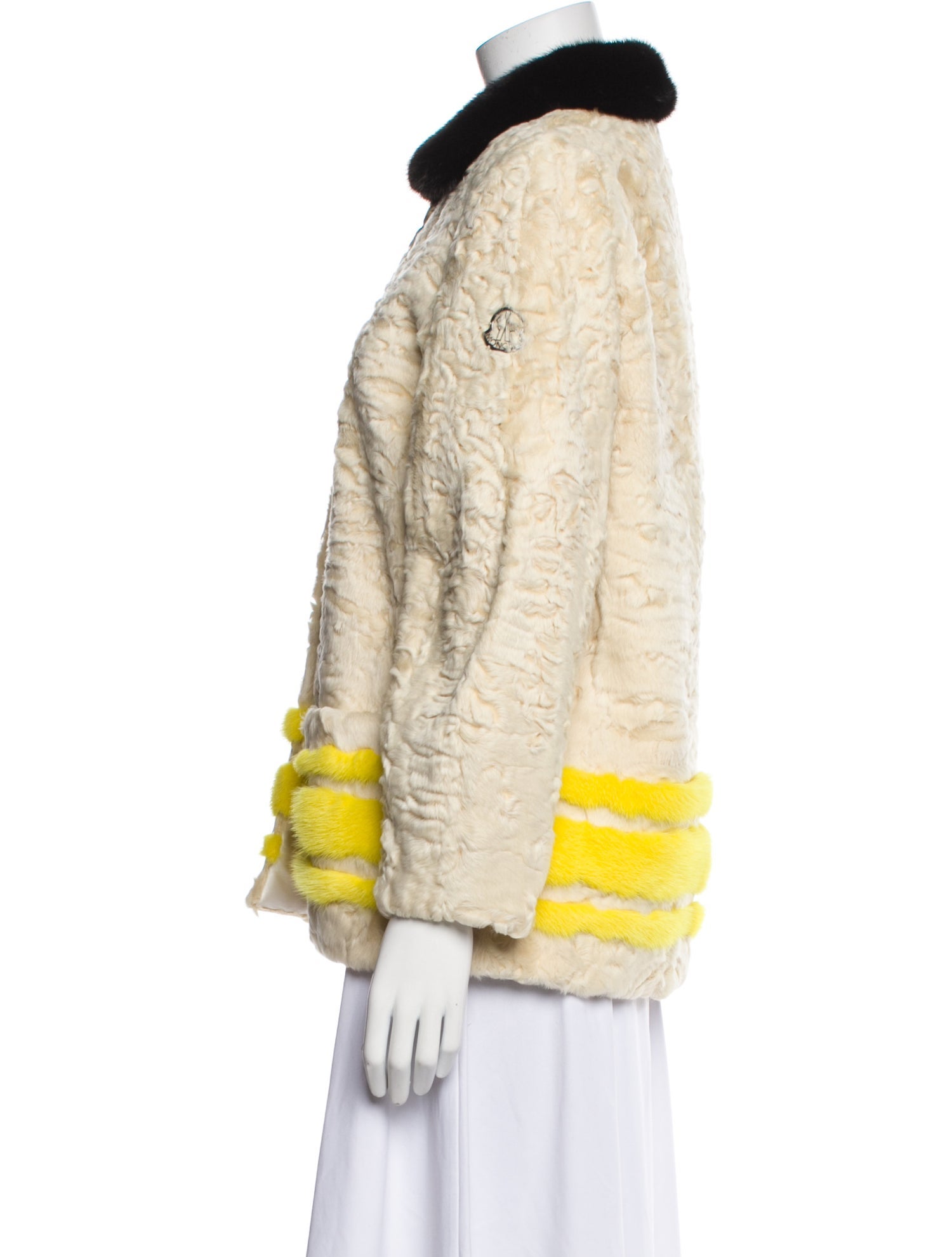 Moncler Fur Striped Coat